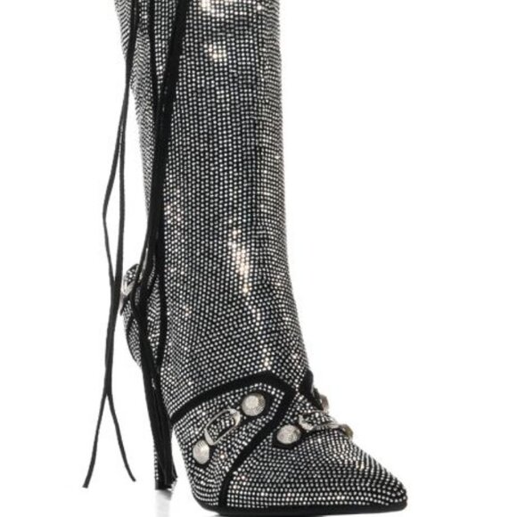AZALEA WANG " THE MONARCH  MAVERICK "  STILETTO BOOT SILVER ( BRAND NEW !!!!!!! - Picture 10 of 14